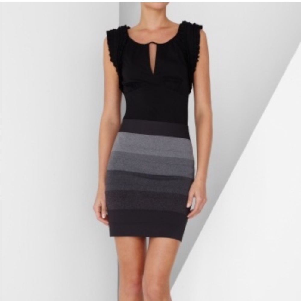 Bebe Black and gray bandage skirt